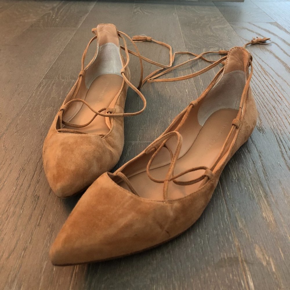 Sigerson Morrison Lace-Up Suede Flats